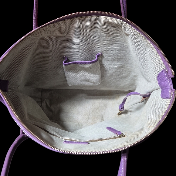 Dooney & Bourke Purple Leather Tote Bag - Picture 7 of 11